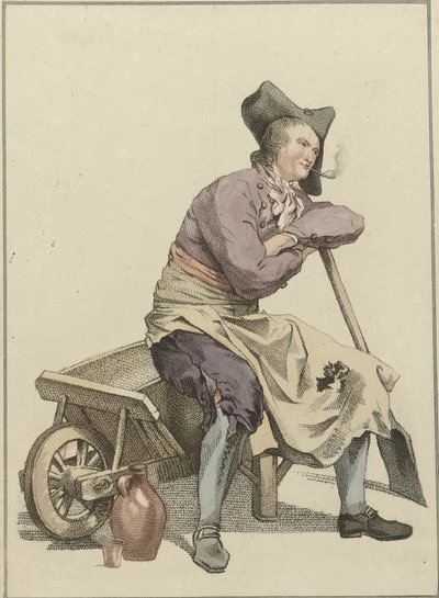 Man Sitting on the Edge of a Wheelbarrow by Mathias de Sallieth