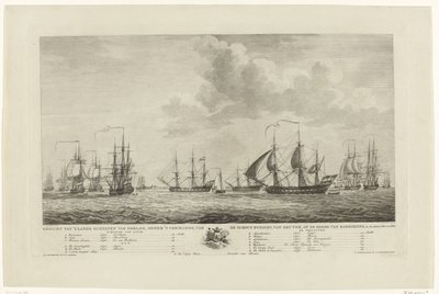 Dutch War Fleet off Rammekens, 1782-1783 by Mathias de Sallieth