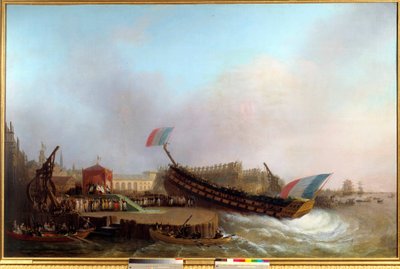 The Emperor Napoleon I and the Imperatrix at the launch of the 80-gun ship The Friedland, 1810 by Mathieu Ignace van Bree