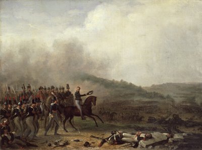 Willem Frederik (1772-1843) Prince of Orange at the Battle of Quatre Bras by Mathieu Ignace van Bree