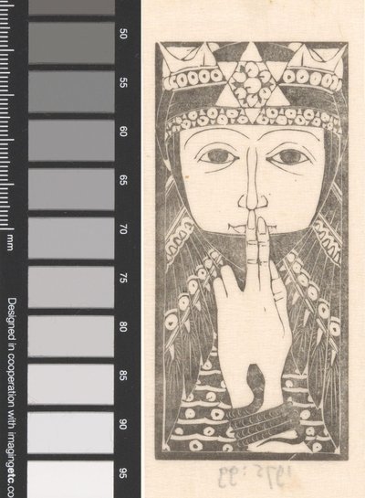 Woman with Two Fingers on Her Lips by Mathieu Lauweriks