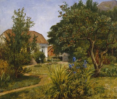 Summer Garden with House by Mathilde Dietrichson