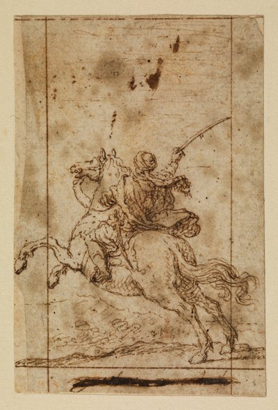 Mounted Warrior in Ottoman Dress by Matias de (attr.to) Torres
