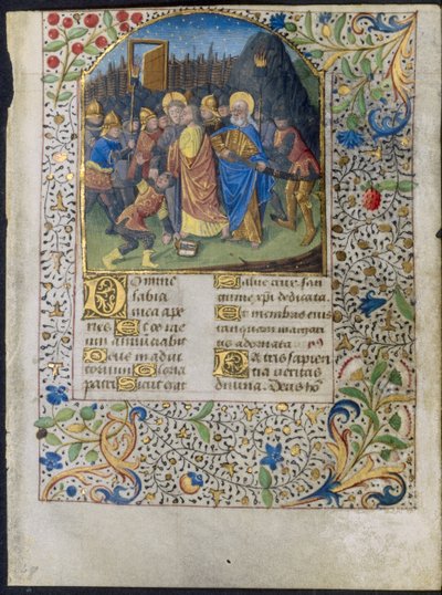Leaf from a Book of Hours: The Betrayal of Christ by Maître François