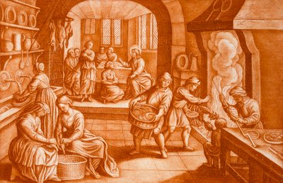 The Story of Mary and Martha, illustration from the Bible, engraved by J.C. Bodenehr by Mattaus the Younger Merian