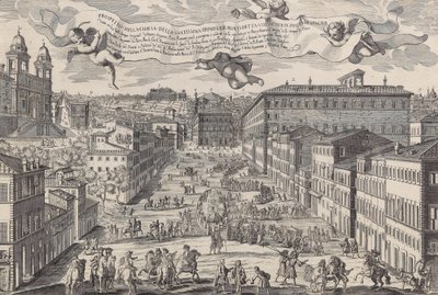 Prospetto della chiesa della Santissima Trinita de Monti detta volgarmente Piazza di Spagnia by Matteo Gregorio de Rossi
