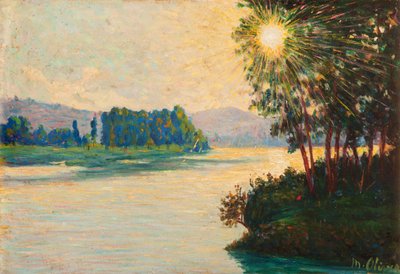 Rising sun on the river by Matteo Pietro Olivero