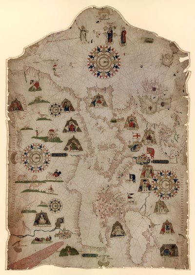 Chart of the Mediterranean, Black Sea, and the coasts of western Europe and northwest Africa by Matteo Prunes