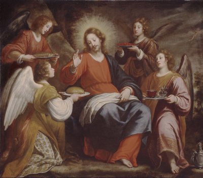 Angels ministering to Christ in the Wilderness by Matteo Rosselli
