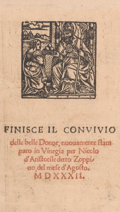 Convivio delle Belle Donne, page 22 verso, August 1532 by Matteo da Treviso