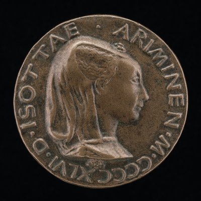 Isotta degli Atti, Mistress then Wife of Sigismondo Malatesta (obverse) by Matteo di Andrea de Pasti