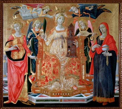 St Barbara on the Throne, Saint Mary Magdalene, Saint Catherine of Alexandria by Matteo di Giovanni di Bartolo