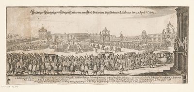 Departure of Catherine of Braganza to England, April 20, 1662 (Magnificent Procession of Queen Catherine of Great Britain, which took place in Lisbon on April 20, 1662) (Marriage of Catherine of Braganza and King Charles of England) by Matthäus Merian (II)