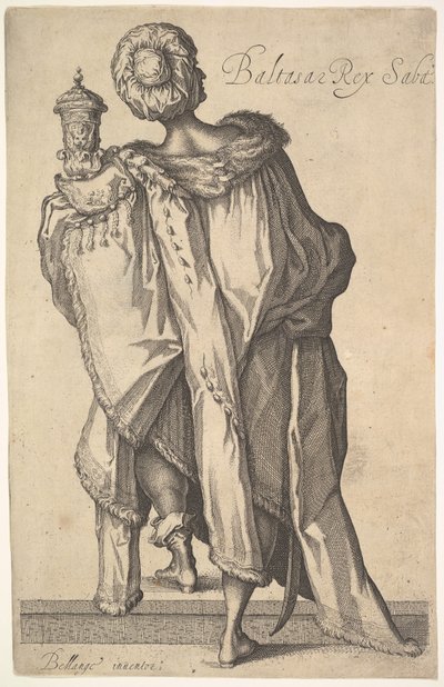 Balthasar, after figure in The Adoration of the Magi by Jacques Bellange by Matthaus Merian