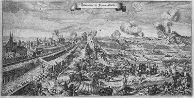 The Battle of Prague on October 1648, 1648 by Matthaus the Elder Merian