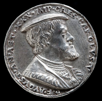 Charles V, 1500-1558, King of Spain 1516-1556, Holy Roman Emperor 1519 [obverse], 1530 by Matthes Gebel