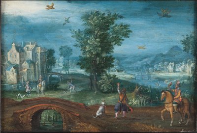 Landscape with Falconers by Mattheus Adolfsz Molanus