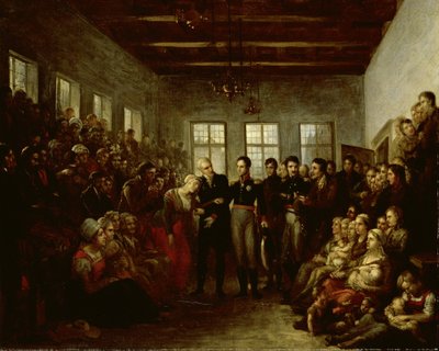 The Prince of Orange Visiting Flood Victims at the Almoners Orphanage, Amsterdam, on 14 February 1825 by Mattheus Ignatius van Bree