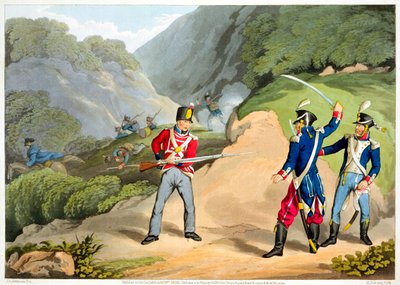 A British Soldier Taking Two French Officers at the Battle of the Pyrenees by Matthew Dubourg