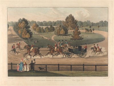 Coaching: His Majesty King George IV. Travelling - View Hyde Park by Matthew Dubourg