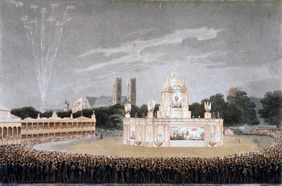 Firework Display in Green Park, Westminster, London, 1814 by Matthew Dubourg