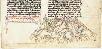 Saladin captures the Holy Cross from Chronica maiora I by Matthew Paris, 13th century by Matthew Paris