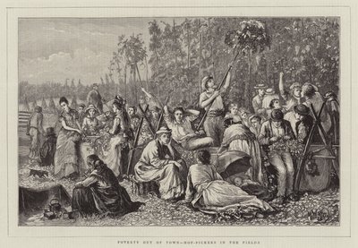 Poverty Out of Town, Hop-Pickers in the Fields by Matthew White Ridley