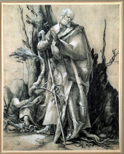 A Saint in a Wood Study by Matthias (c.1480 1528) Grunewald