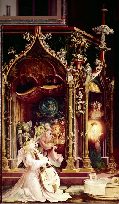 Concert of Angels Musician, in the Nativity (detail) by Matthias (c.1480 1528) Grunewald