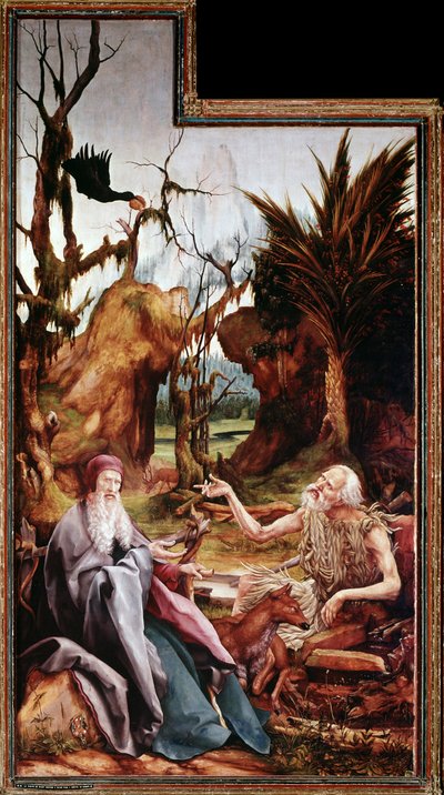 St Anthony the Great and St Paul in the Desert, Altarpiece of Issenheim by Matthias (c.1480 1528) Grunewald