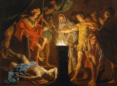 Mucius Scaevola in the Presence of Lars Porsenna by Matthias (c.1600-p.1650) Stomer
