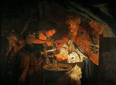 Pontius Pilate washing his hands by Matthias (c.1600 p.1650) Stomer