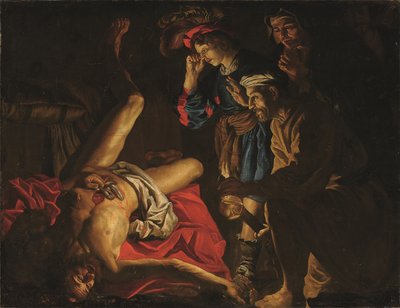 The Death of Cato by Matthias (c.1600 p.1650) (studio of) Stomer