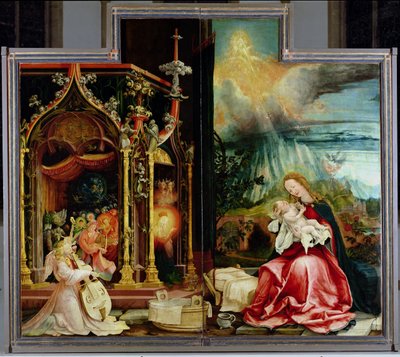 The Isenheim Altarpiece. Central Panel: Concert of Angels and Nativity by Matthias Grünewald