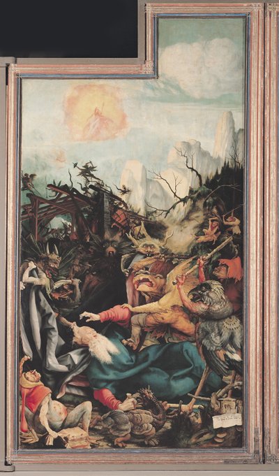 The Isenheim Altarpiece. Right wing: The Temptation of Saint Anthony by Matthias Grünewald