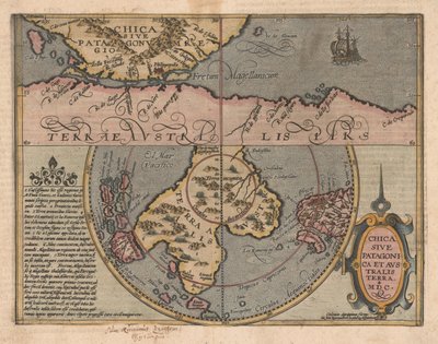 Chica sive Patagonica et Australis Terra From Geographisches Handtbuch by Matthias Quad