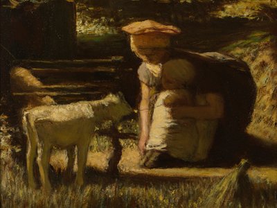 Getting acquainted (The little goat) by Matthijs Maris