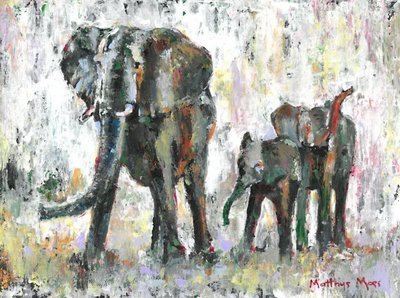 African Elephant Family by Matthys Moss