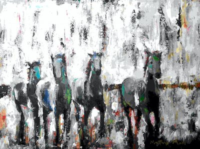 Dynamic Running Horses by Matthys Moss