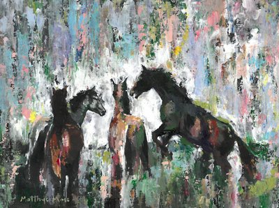 Expressive Wild Horses by Matthys Moss