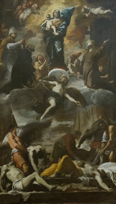 Sketch of the Votive Fresco for the Plague of 1656 by Mattia (1613 99) Preti