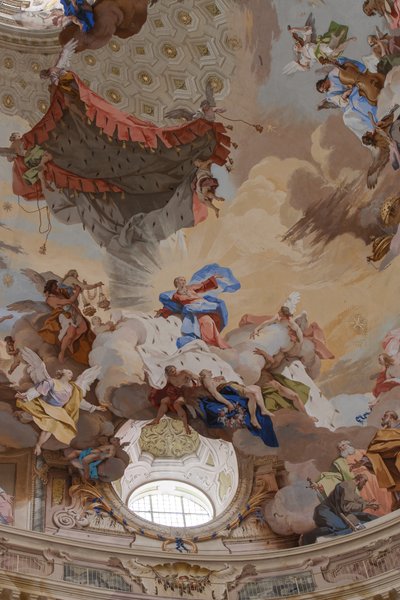 The Assumption of Mary (detail) by Mattia Biella Felice and Bibiena Giuseppe Galli Bortoloni
