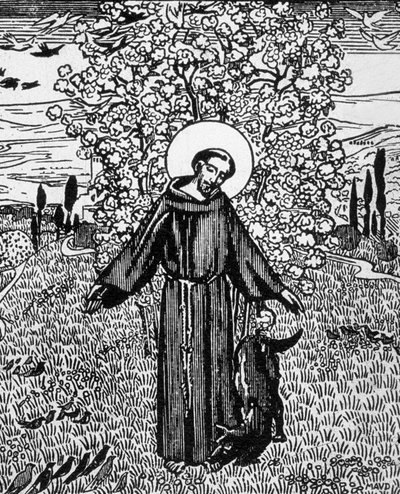 St Francis of Assisi (1181-1226), engraved by Jacques Beltrand after drawing by Maurice Denis by Maurice (after) Denis