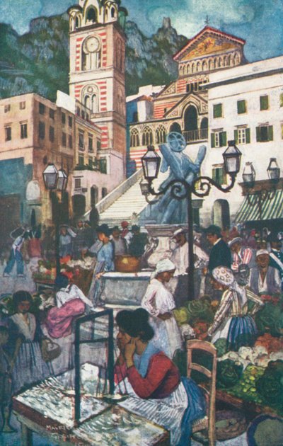Amalfi, Piazza and Duomo by Maurice (after) Greiffenhagen