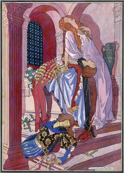 The Death of Romeo and Juliet, final scene of the play by William Shakespeare by Maurice Berty