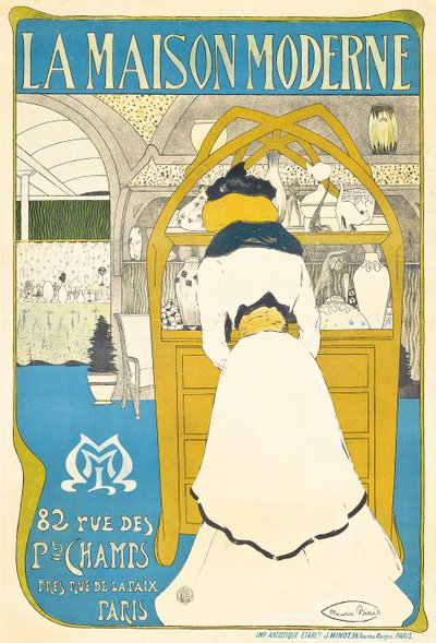 A poster advertising the Parisian art gallery La Maison Moderne, opened by Julius Meier-Graefe in 1899 (1898) by Maurice Biais