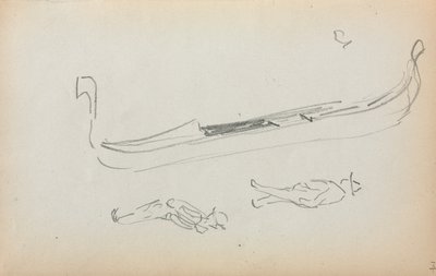 Italian Sketchbook: Gondola and Two Gondoliers, page 14 by Maurice Brazil Prendergast