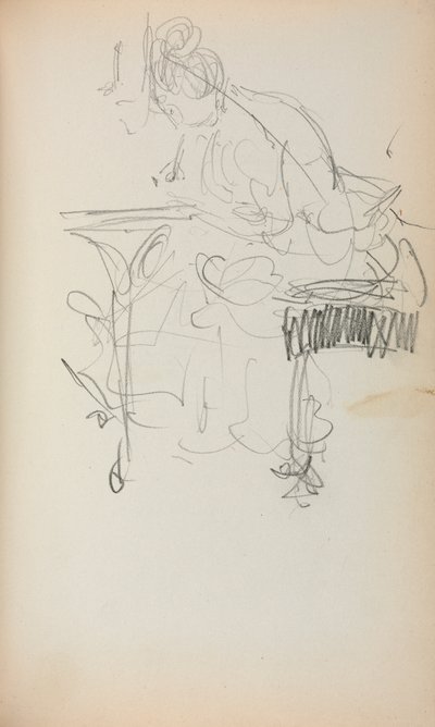 Italian Sketchbook: Seated Woman Sewing, Page 153 by Maurice Brazil Prendergast