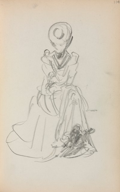 Italian Sketchbook: Seated Woman, Page 114, 1898-1899 by Maurice Brazil Prendergast