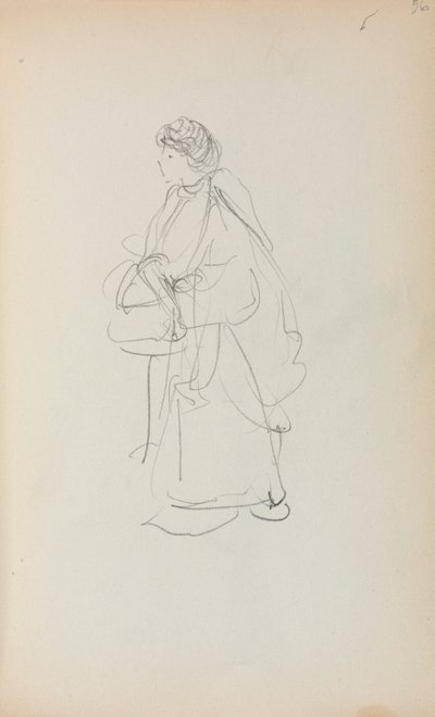Italian Sketchbook: Standing Woman Holding a Satchel by Maurice Brazil Prendergast